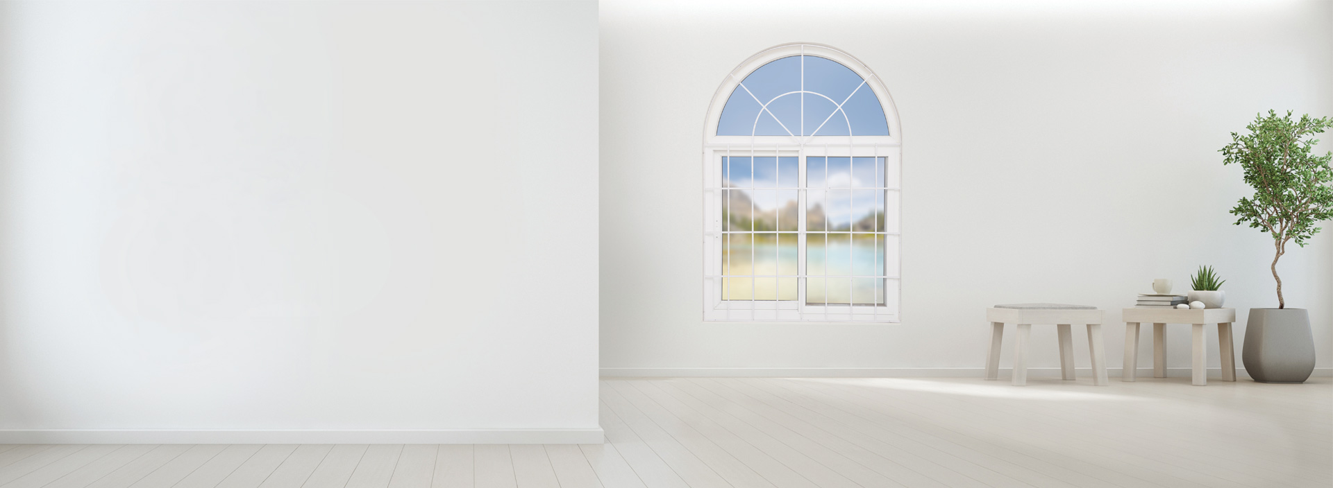 uPVC arch window banner