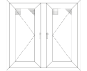 uPVC casement windows line drawing