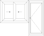 uPVC combination window line drawing
