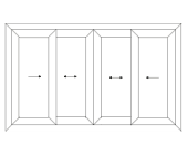 uPVC sliding door line drawing
