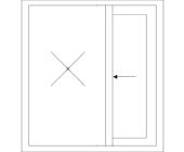 uPVC sliding doors line drawing