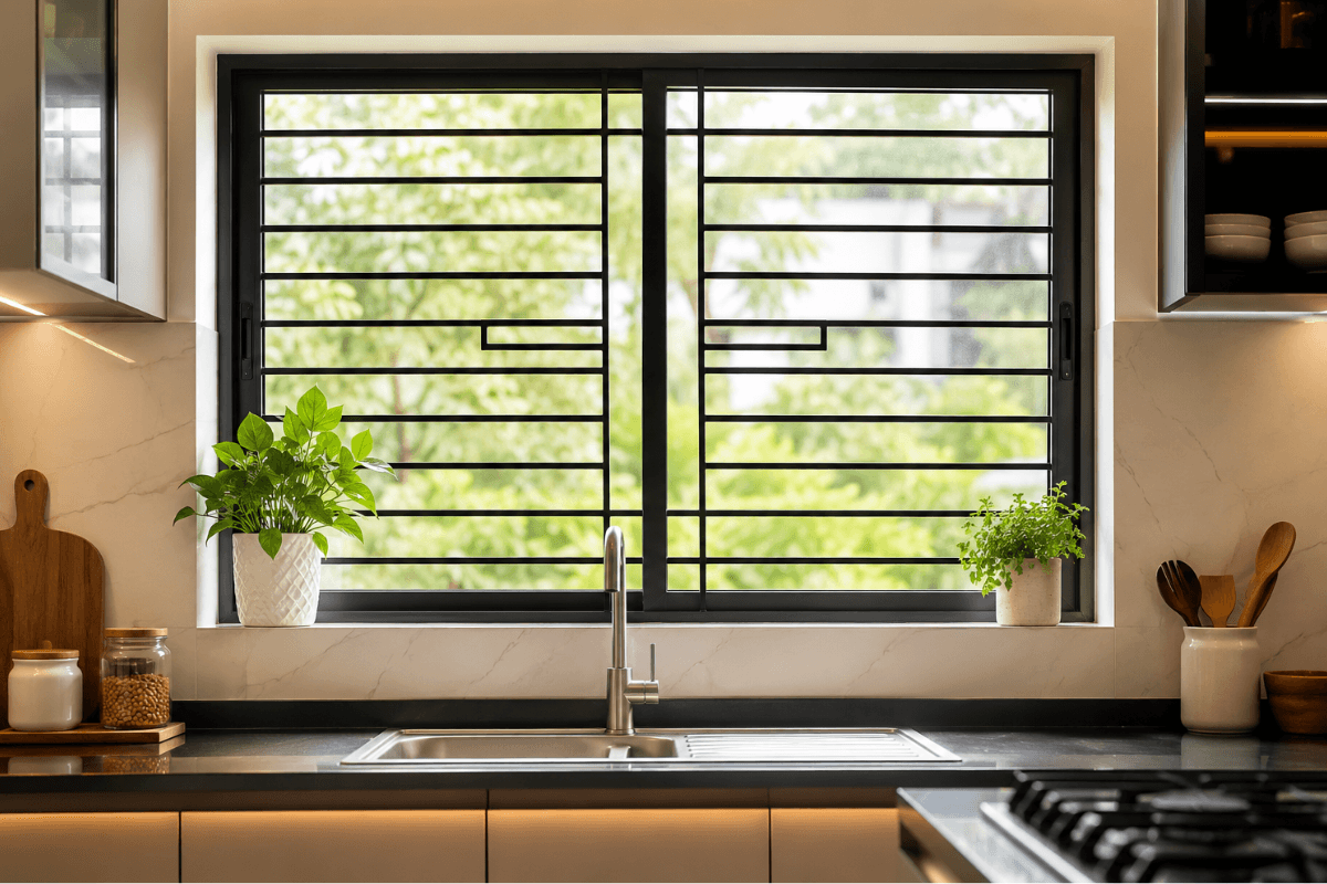 Modern Kitchen Window Grill Design